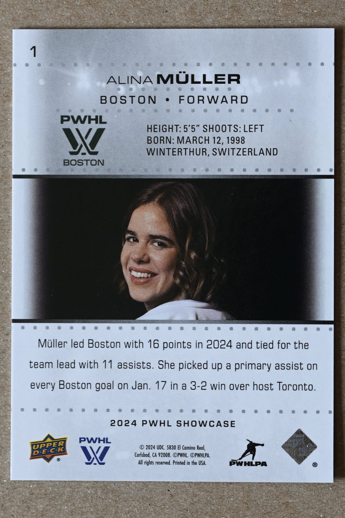 2024 Upper Deck PWHL Showcase - Purple #1 Alina Müller