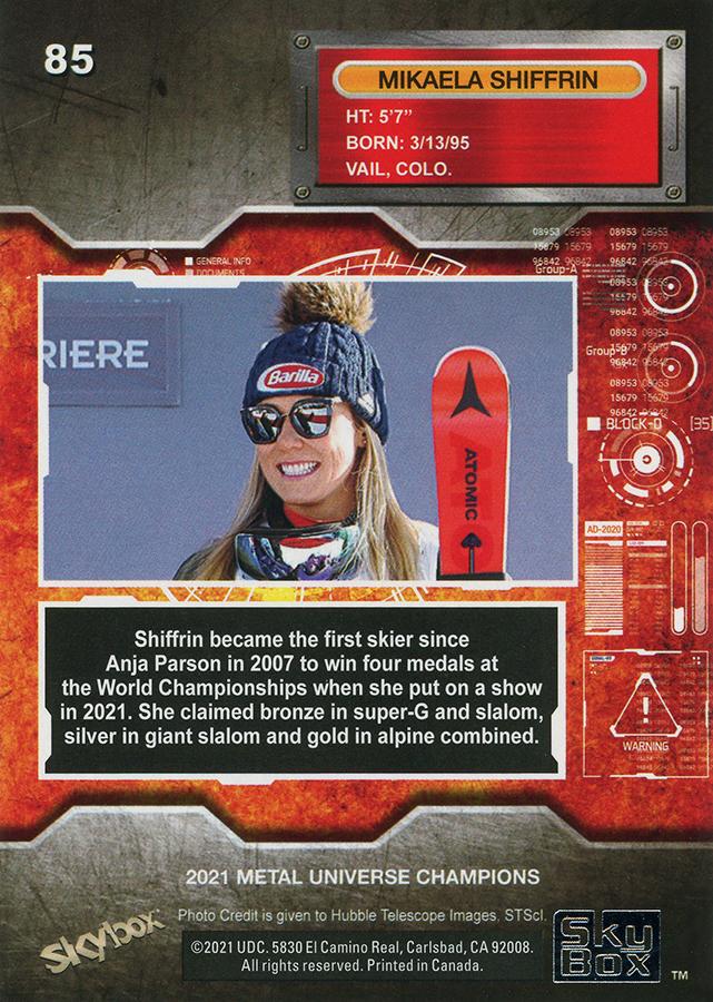 2021 SkyBox Metal Universe Champions #85 Mikaela Shiffrin