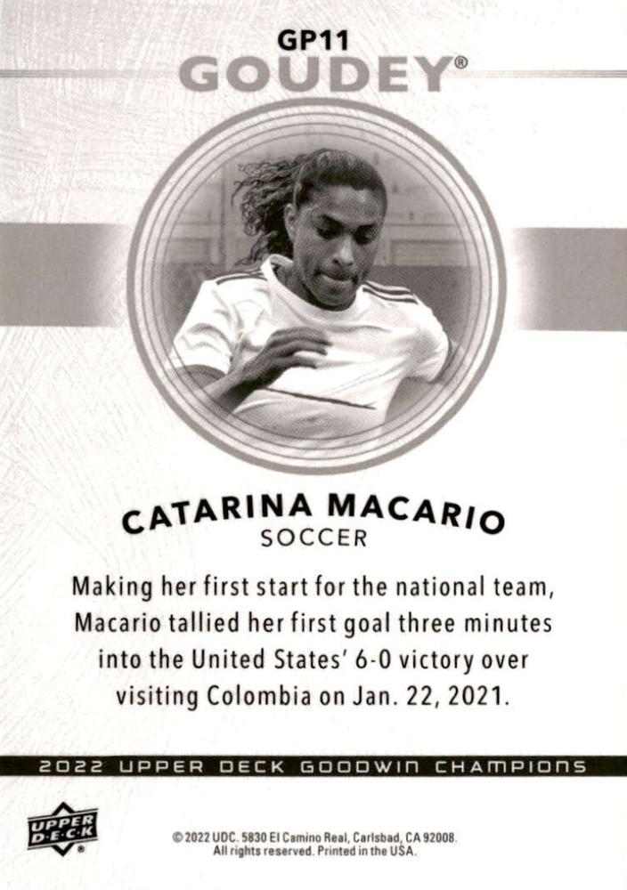 2022 Upper Deck Goodwin Champions - Goudey Platinum #GP11 Catarina Macario