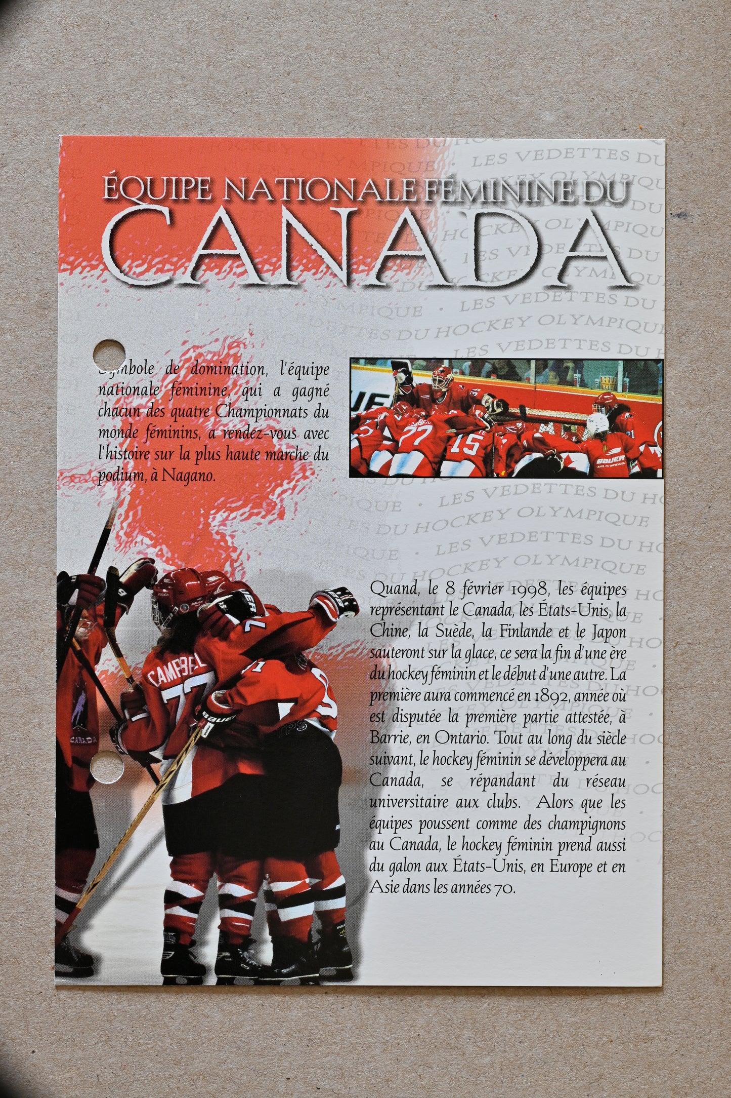 1997 Esso Olympic Hockey Heroes French - Womens Team Canada