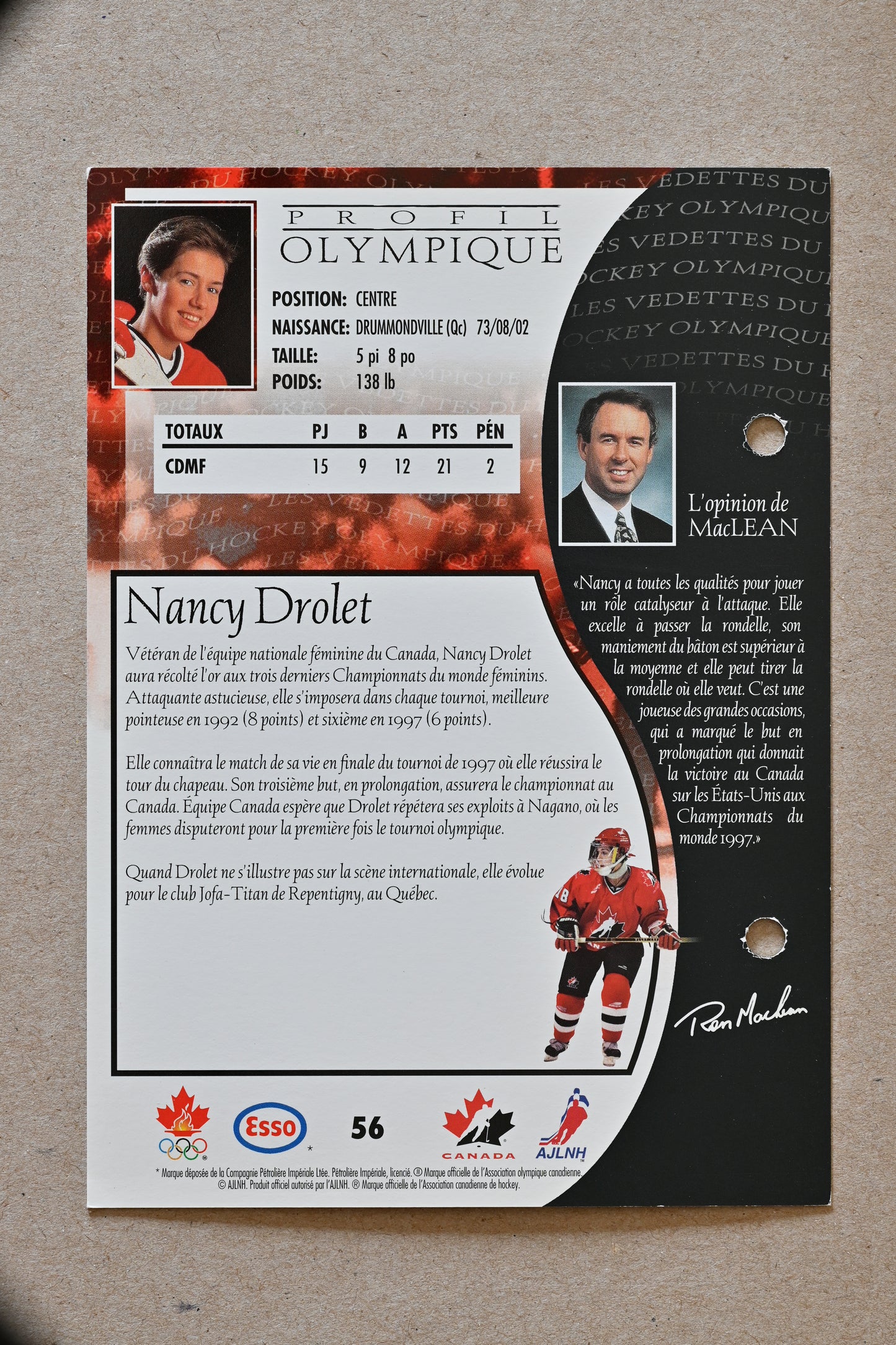 1997 Esso Olympic Hockey Heroes French - Womens Team Canada