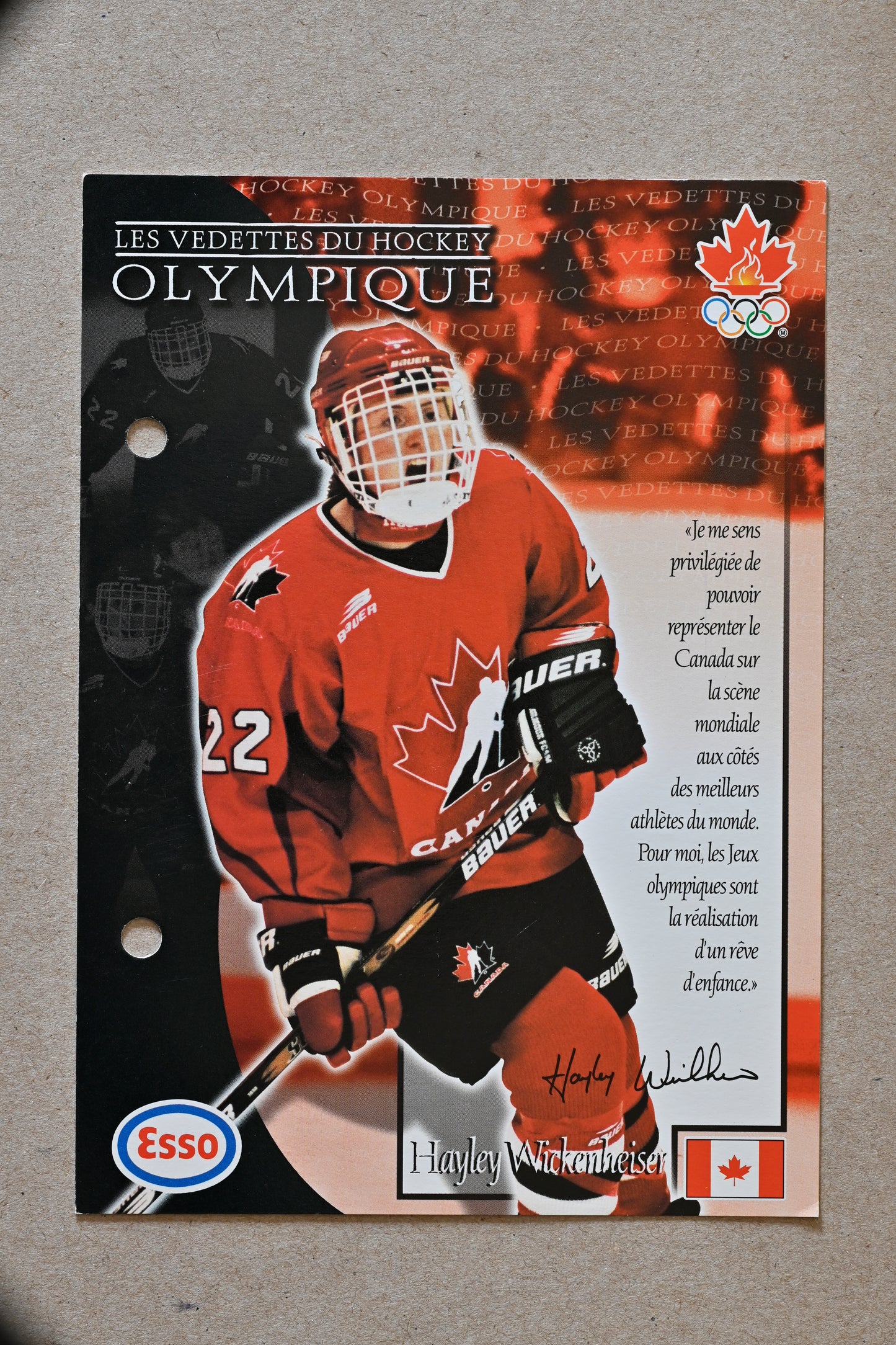1997 Esso Olympic Hockey Heroes French - Womens Team Canada
