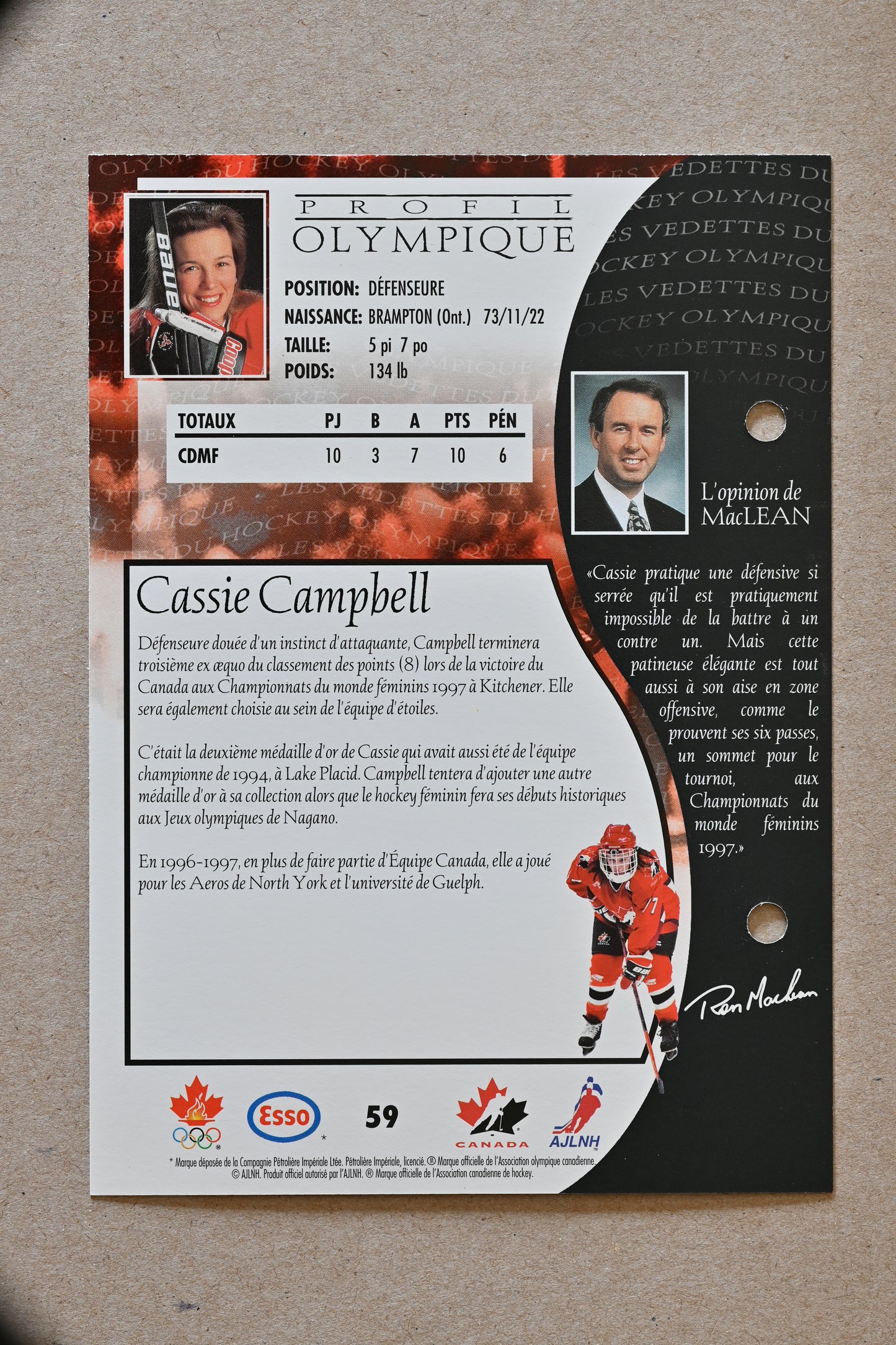 1997 Esso Olympic Hockey Heroes French - Womens Team Canada