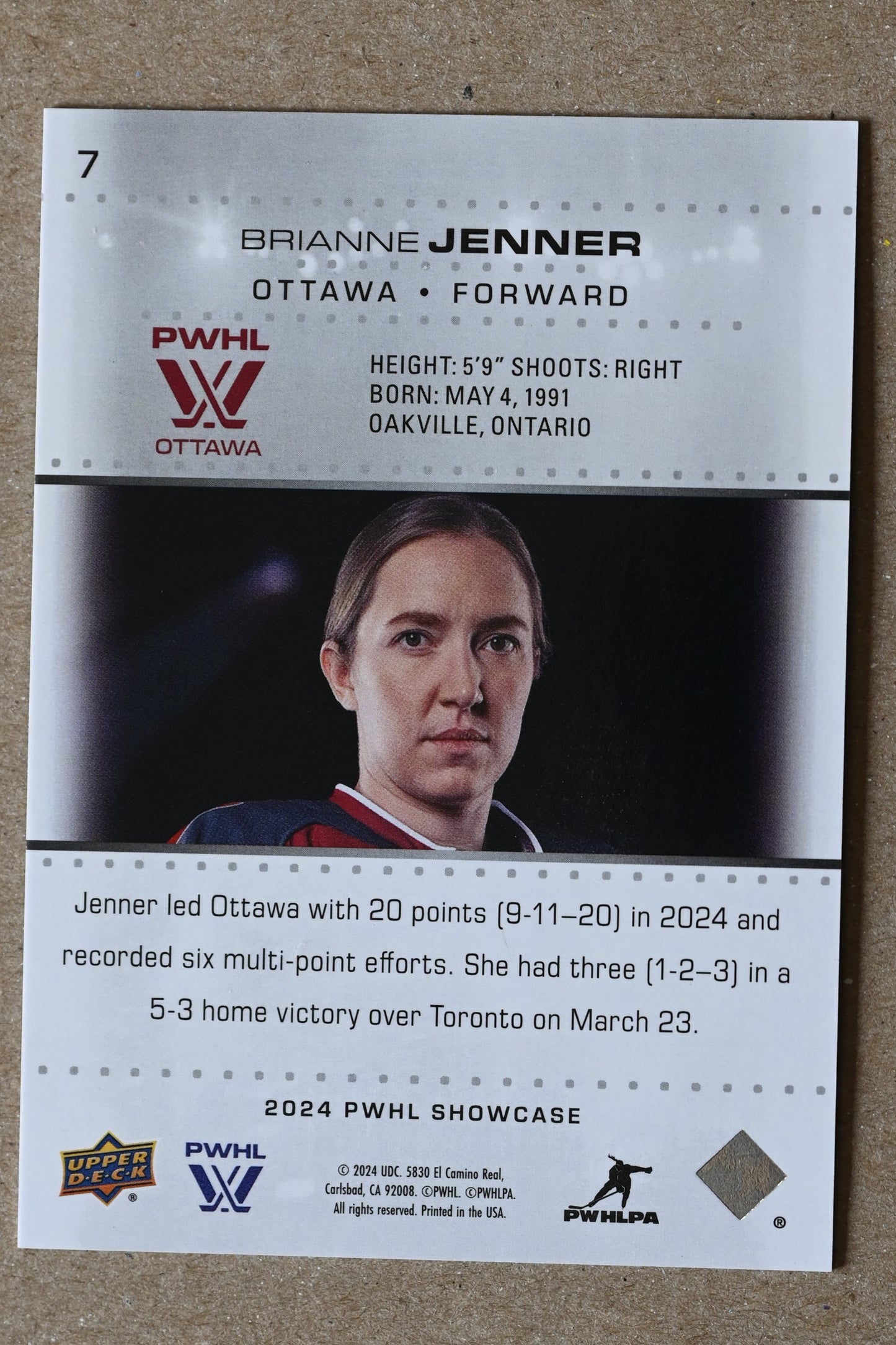 2024 Upper Deck PWHL Showcase #7 Brianne Jenner