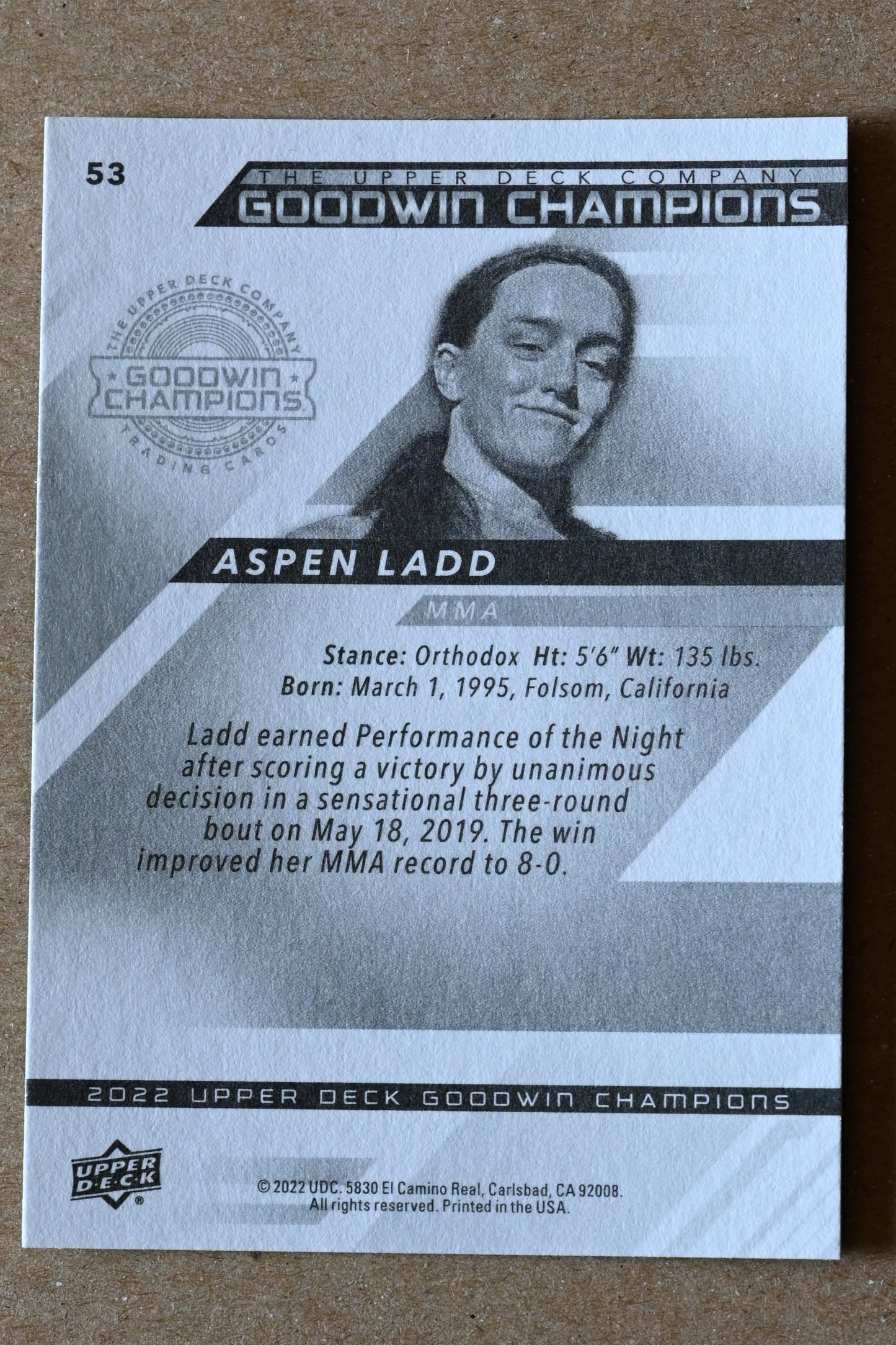 2022 Upper Deck Goodwin Champions #53 Aspen Ladd