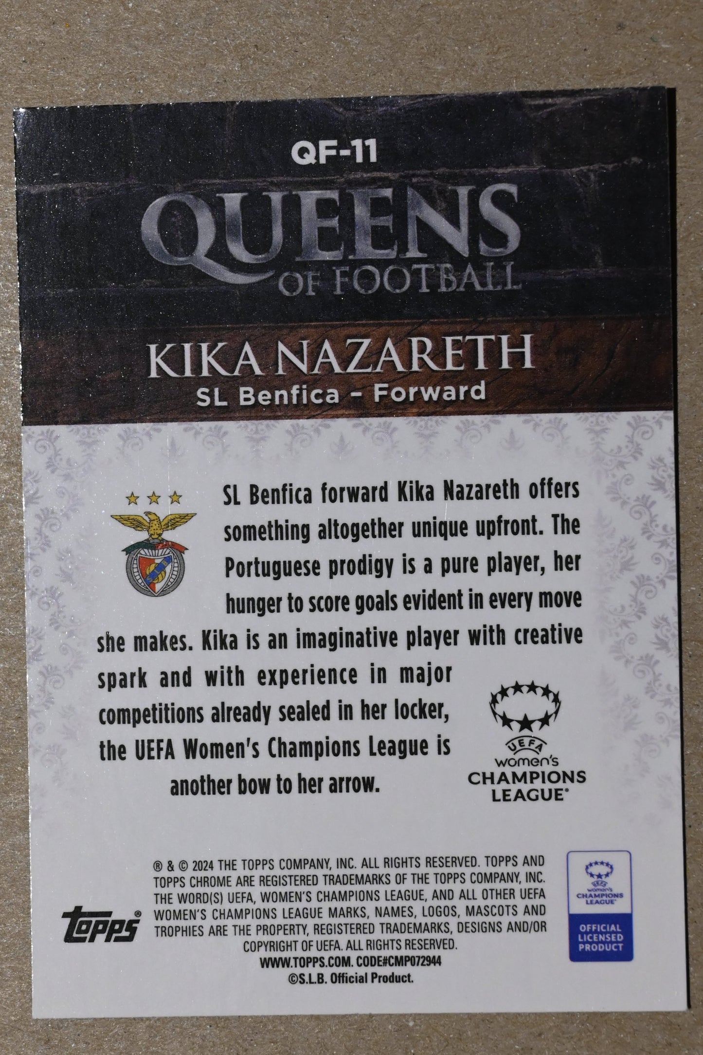 2023-24 Topps Chrome UEFA Women's Champions League - Queens of Football #QF-11 Kika Nazareth