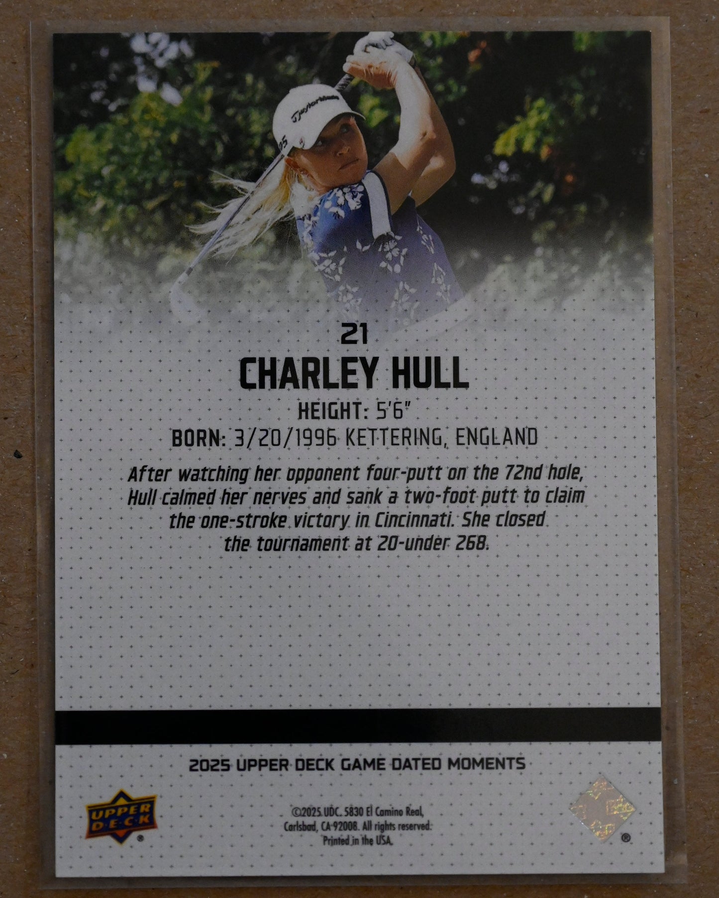 2025 Upper Deck Game Dated Moments #21 Charley Hull