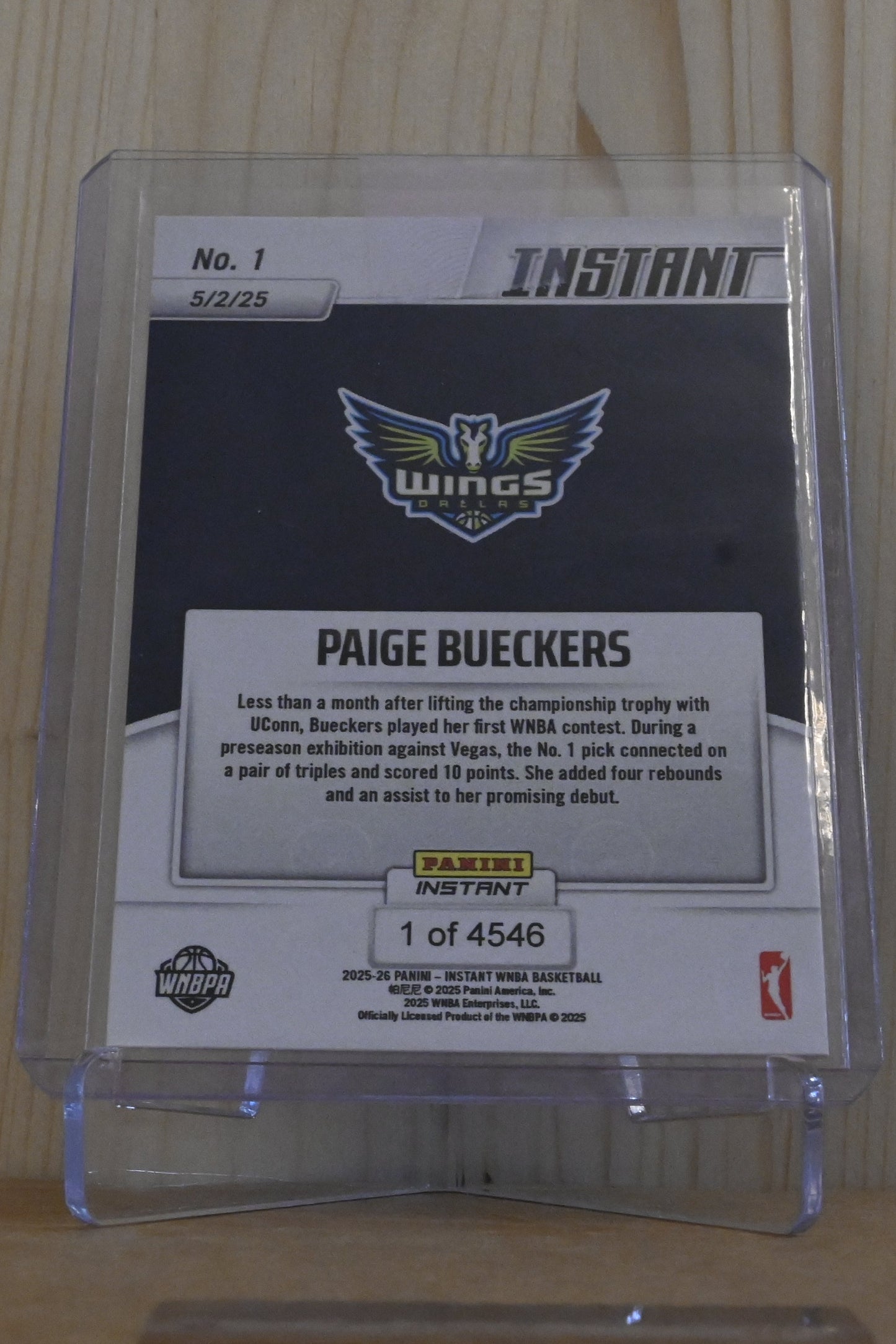 2025 Panini Instant WNBA #1 Paige Bueckers