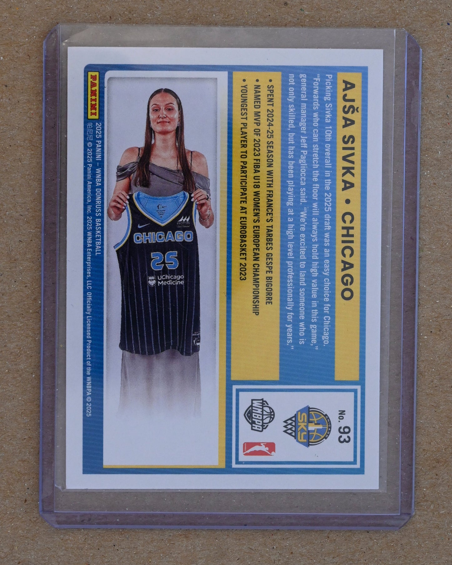 2025 Panini Donruss WNBA #93 Ajsa Sivka (Rookie)