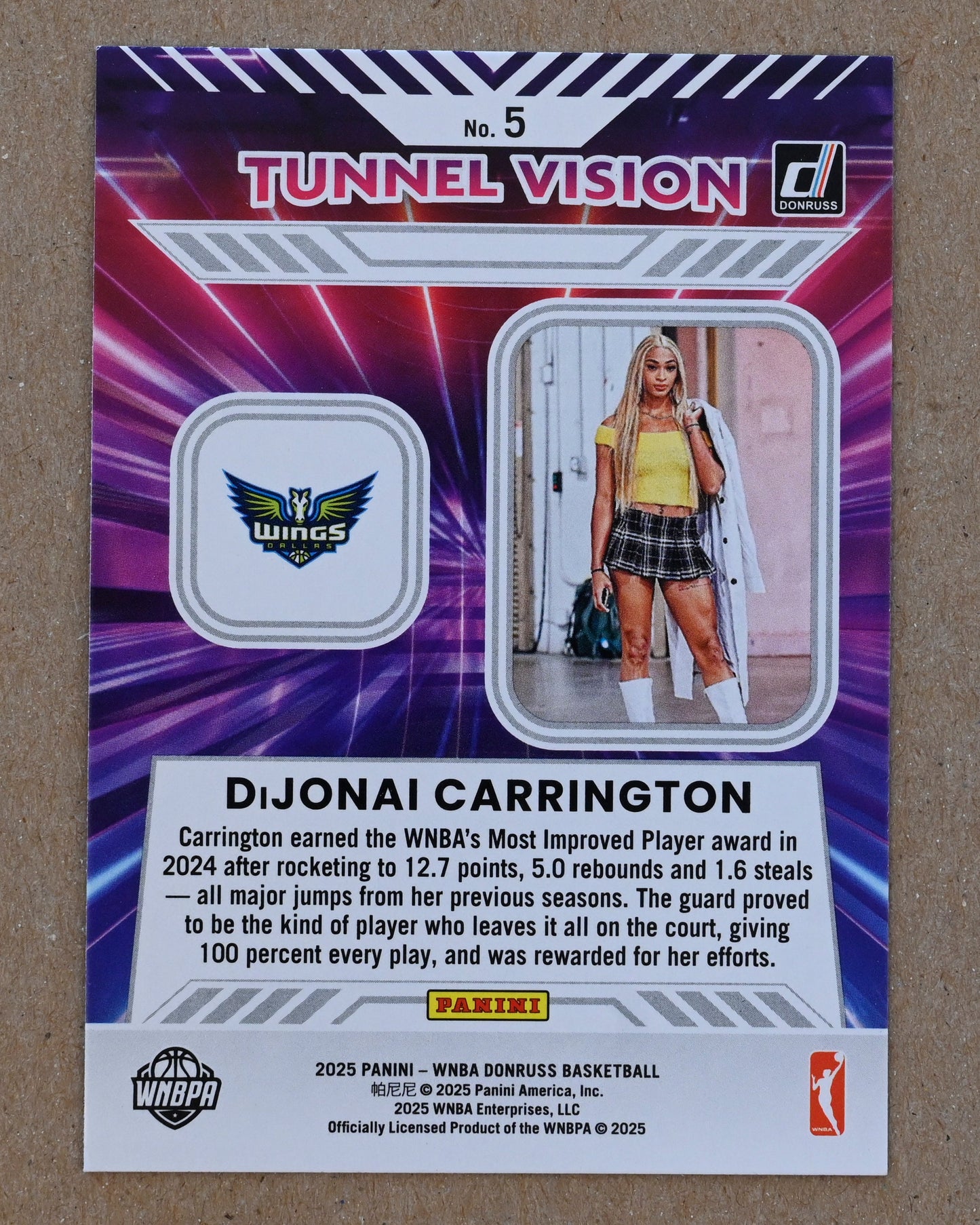 2025 Donruss WNBA - Tunnel Vision #5 DiJonai Carrington