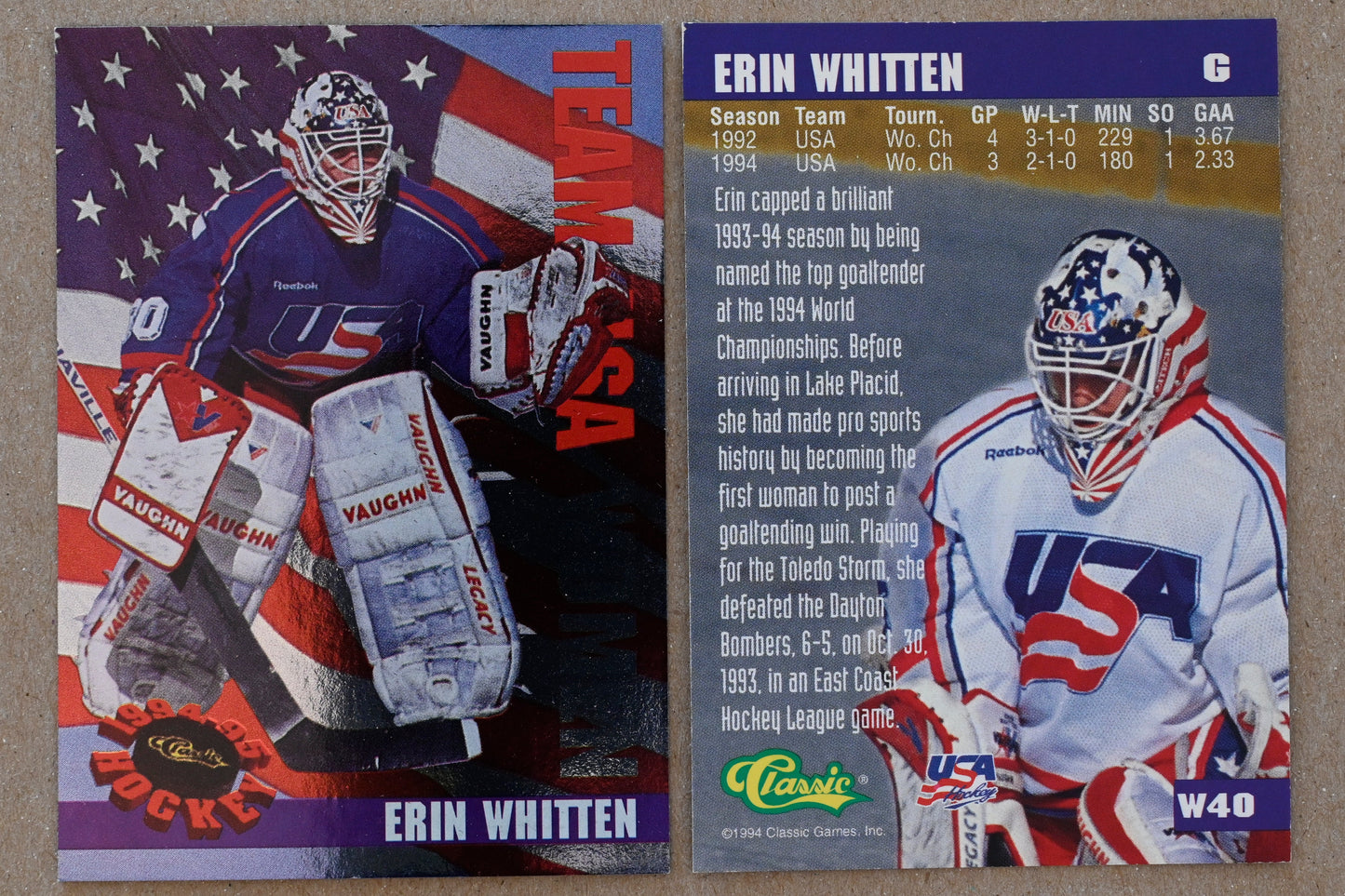 1994-95 Classic - Women of Hockey #W40 Erin Whitten