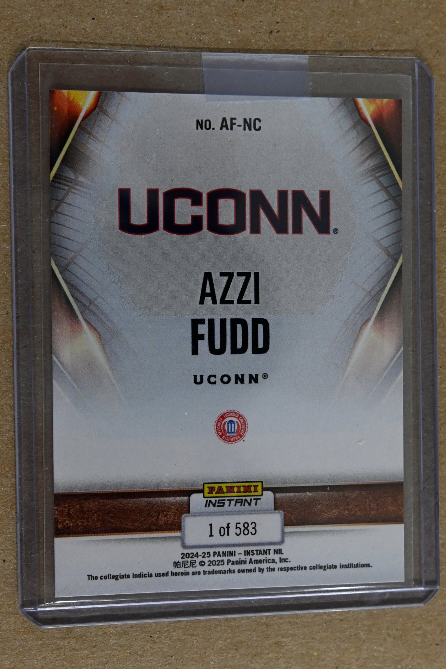 2024-25 Panini Instant NIL NCAA #AF-NC Azzi Fudd