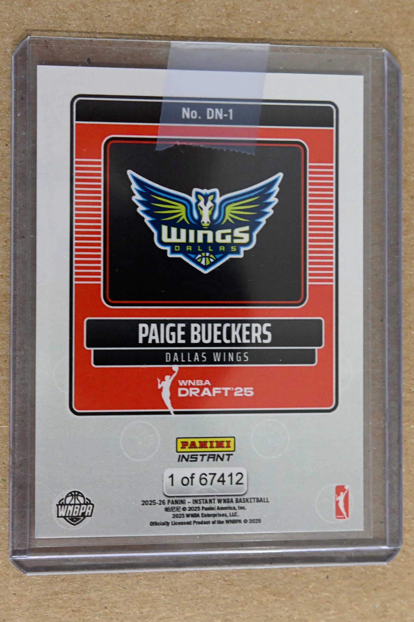 2025 Panini Instant Draft Night #DN-1 Paige Bueckers