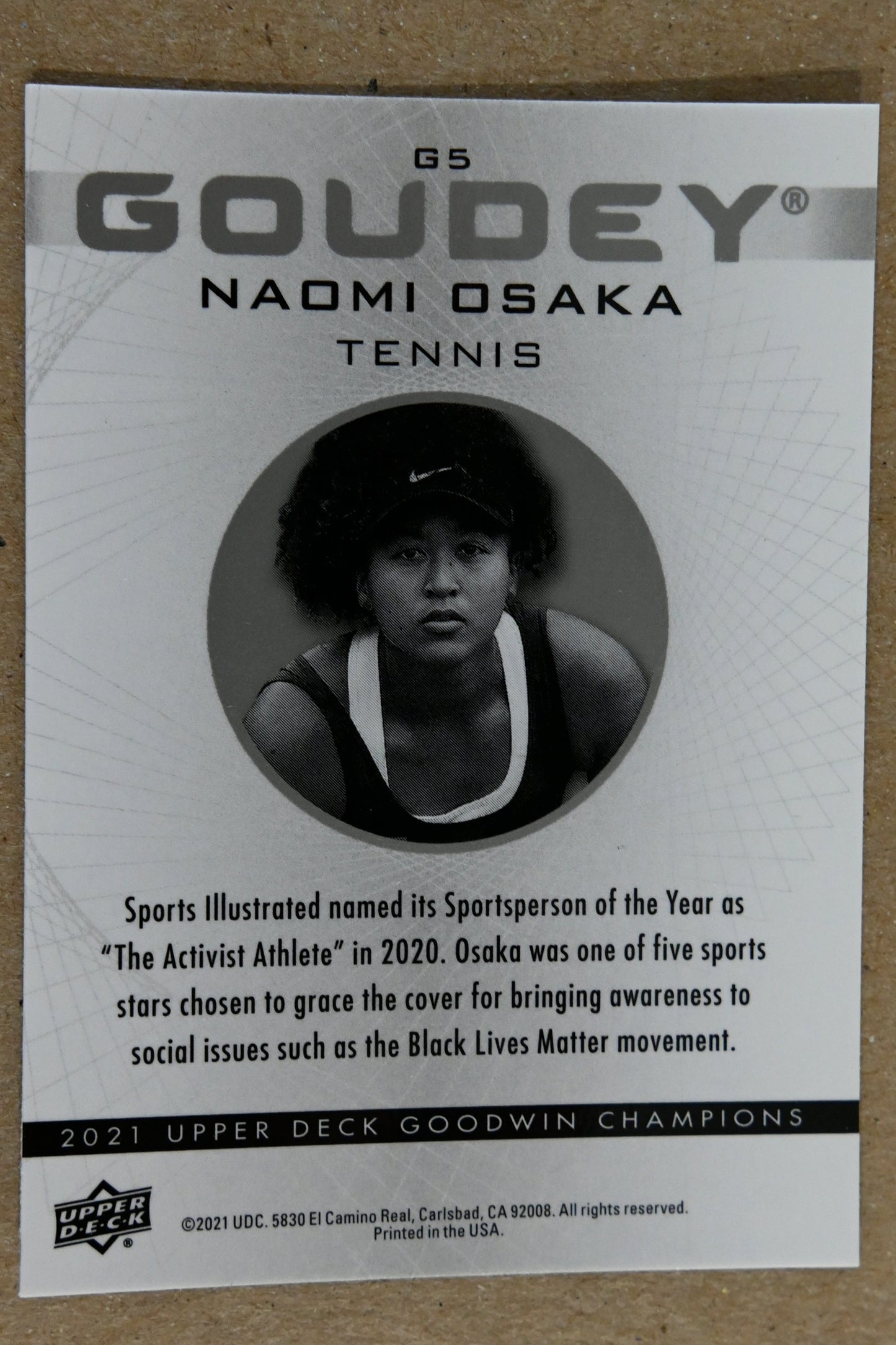 2021 Upper Deck Goodwin Champions - Goudey Platinum #G5 Naomi Osaka