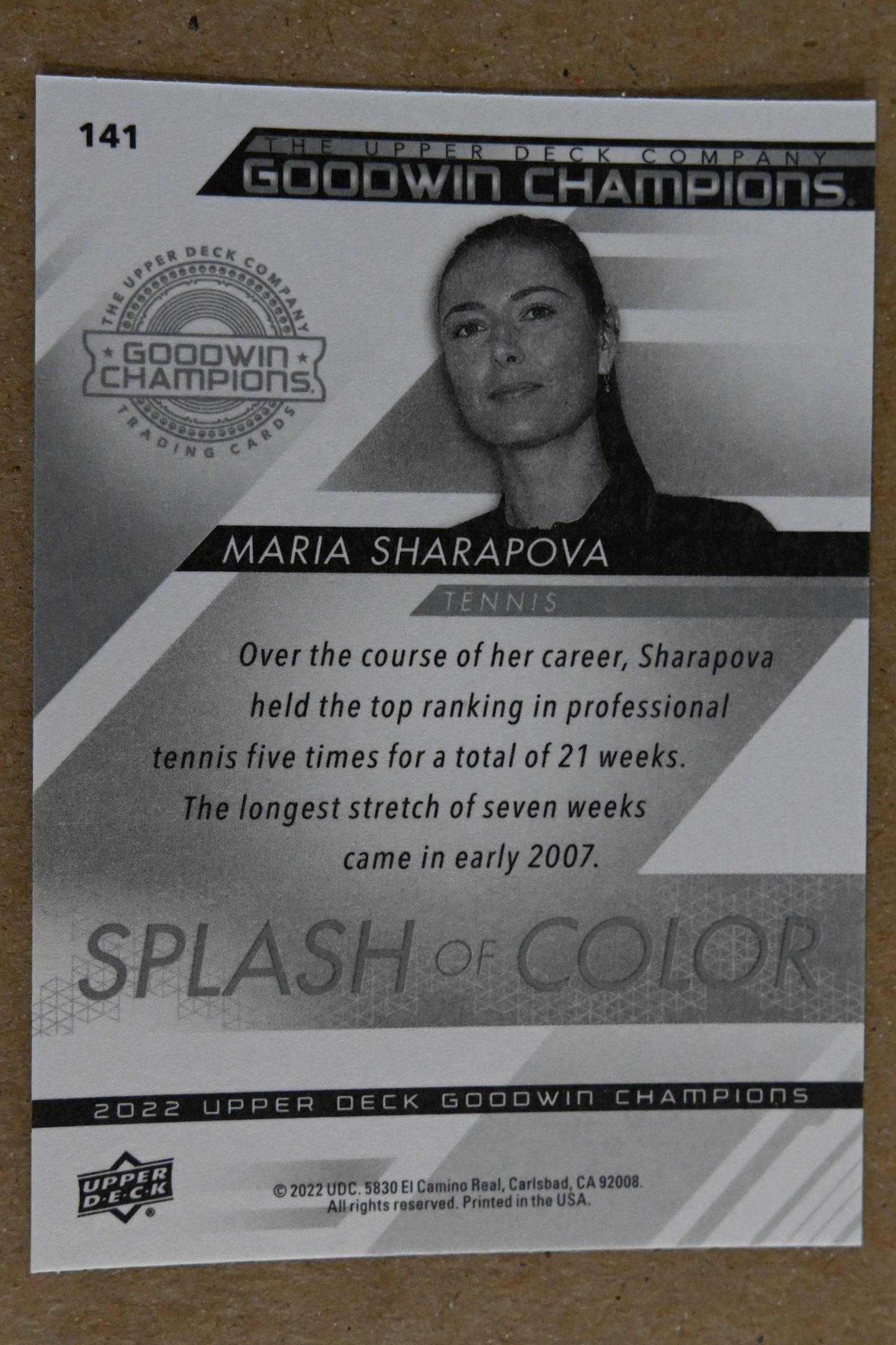 2022 Upper Deck Goodwin Champions #141 Maria Sharapova