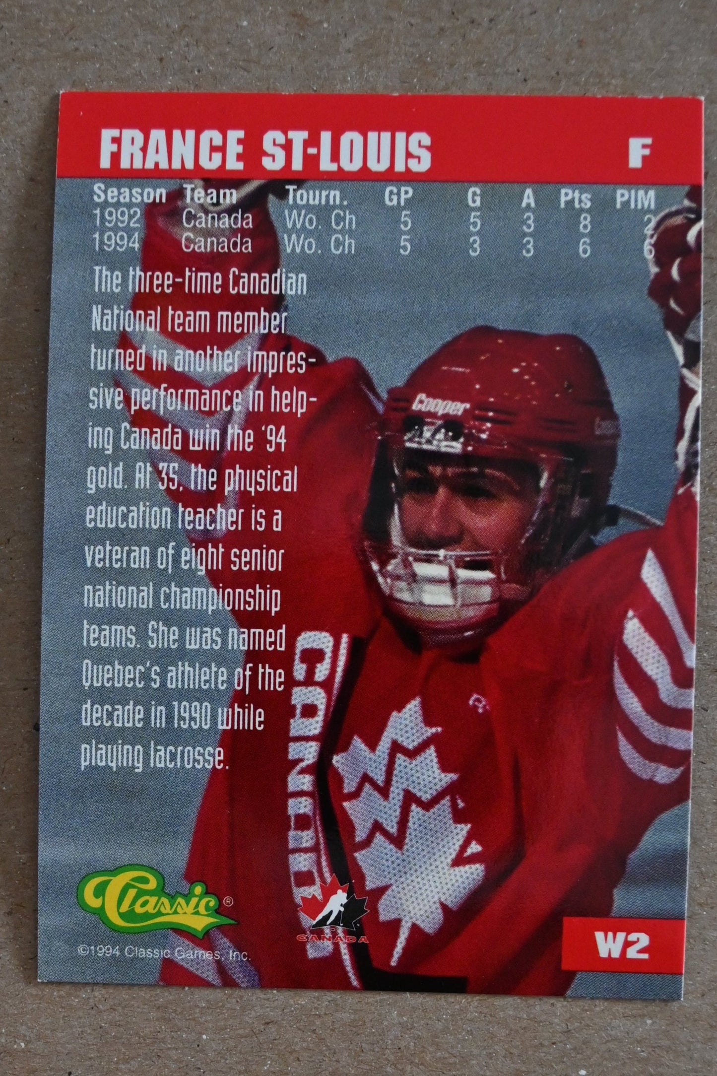 1994-95 Classic - Women of Hockey #W02 France St. Louis
