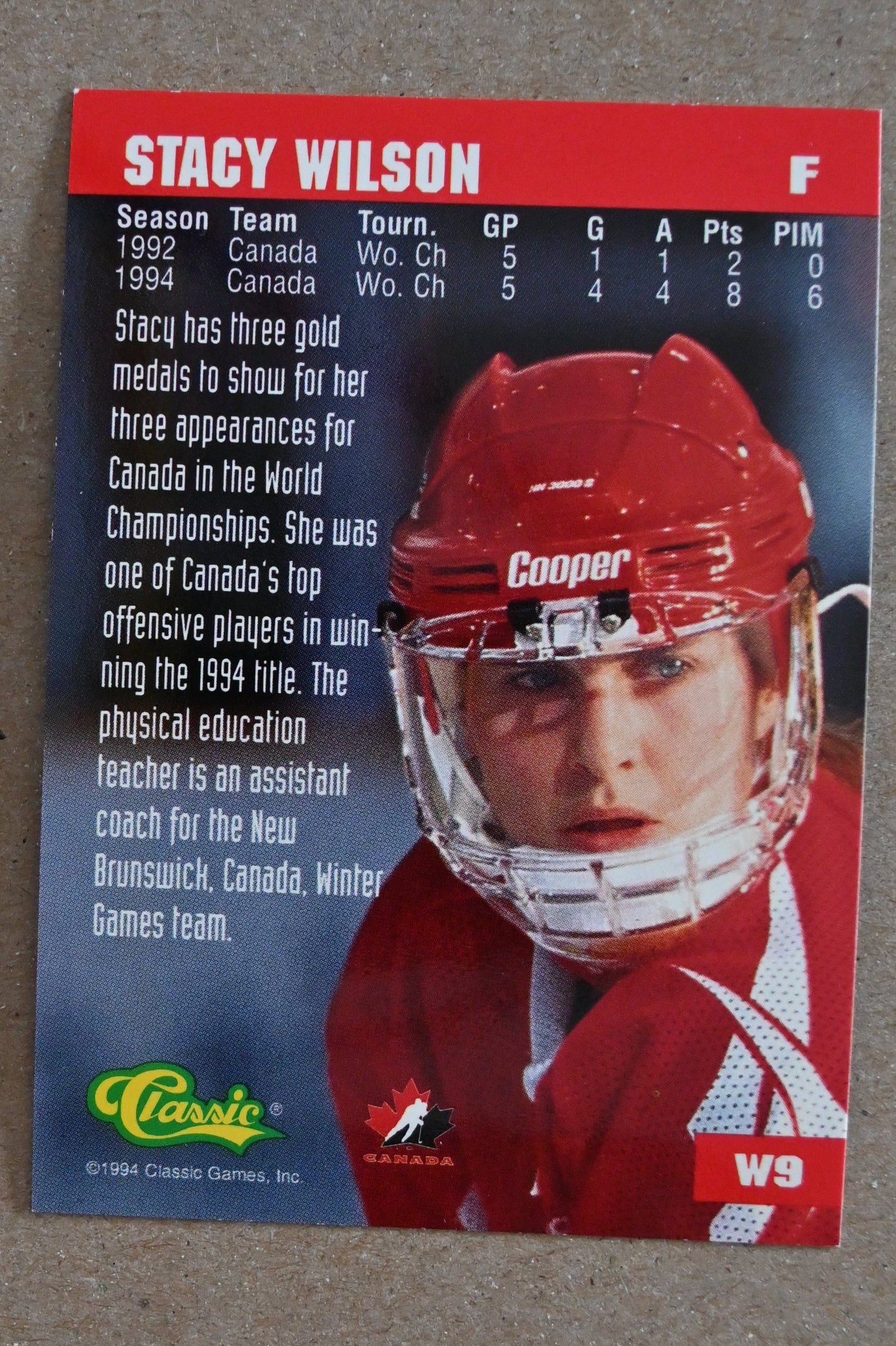 1994-95 Classic - Women of Hockey #W09 Stacy Wilson