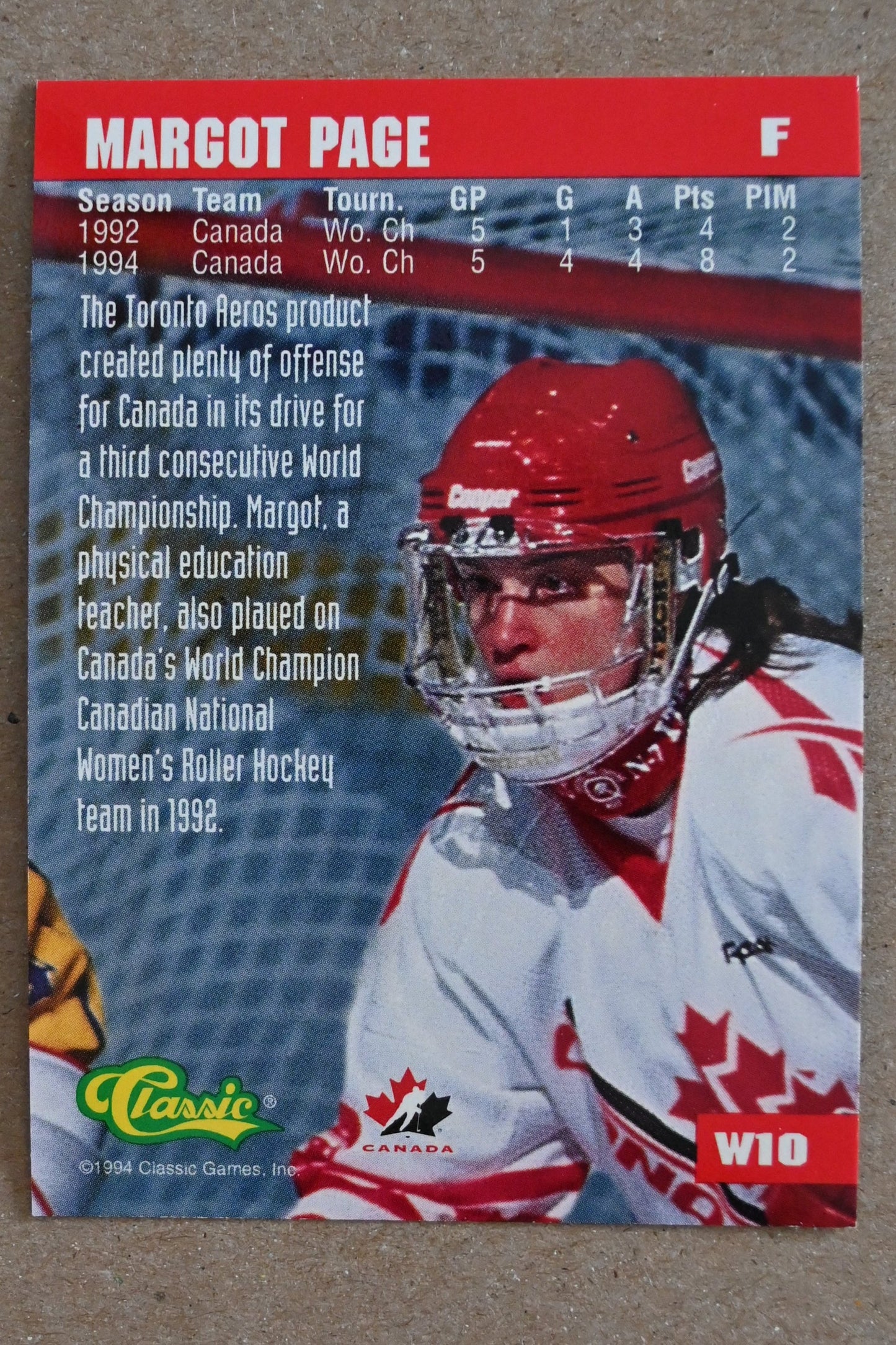 1994-95 Classic - Women of Hockey #W10 Margot Page