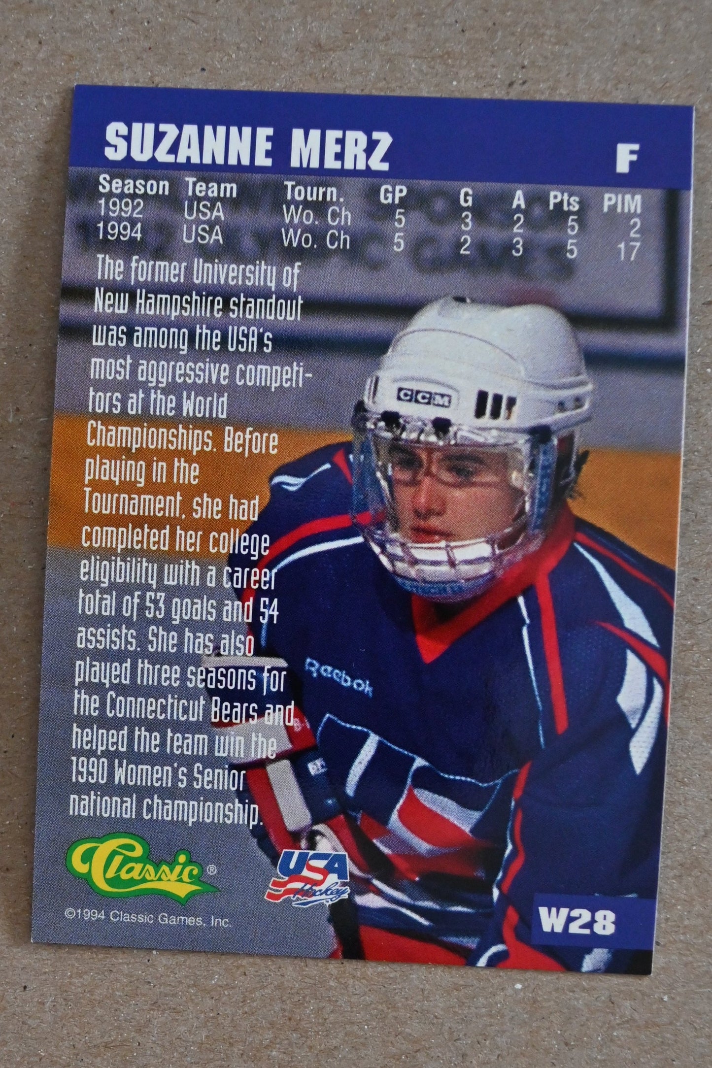 1994-95 Classic - Women of Hockey #W28 Suzanne Merz