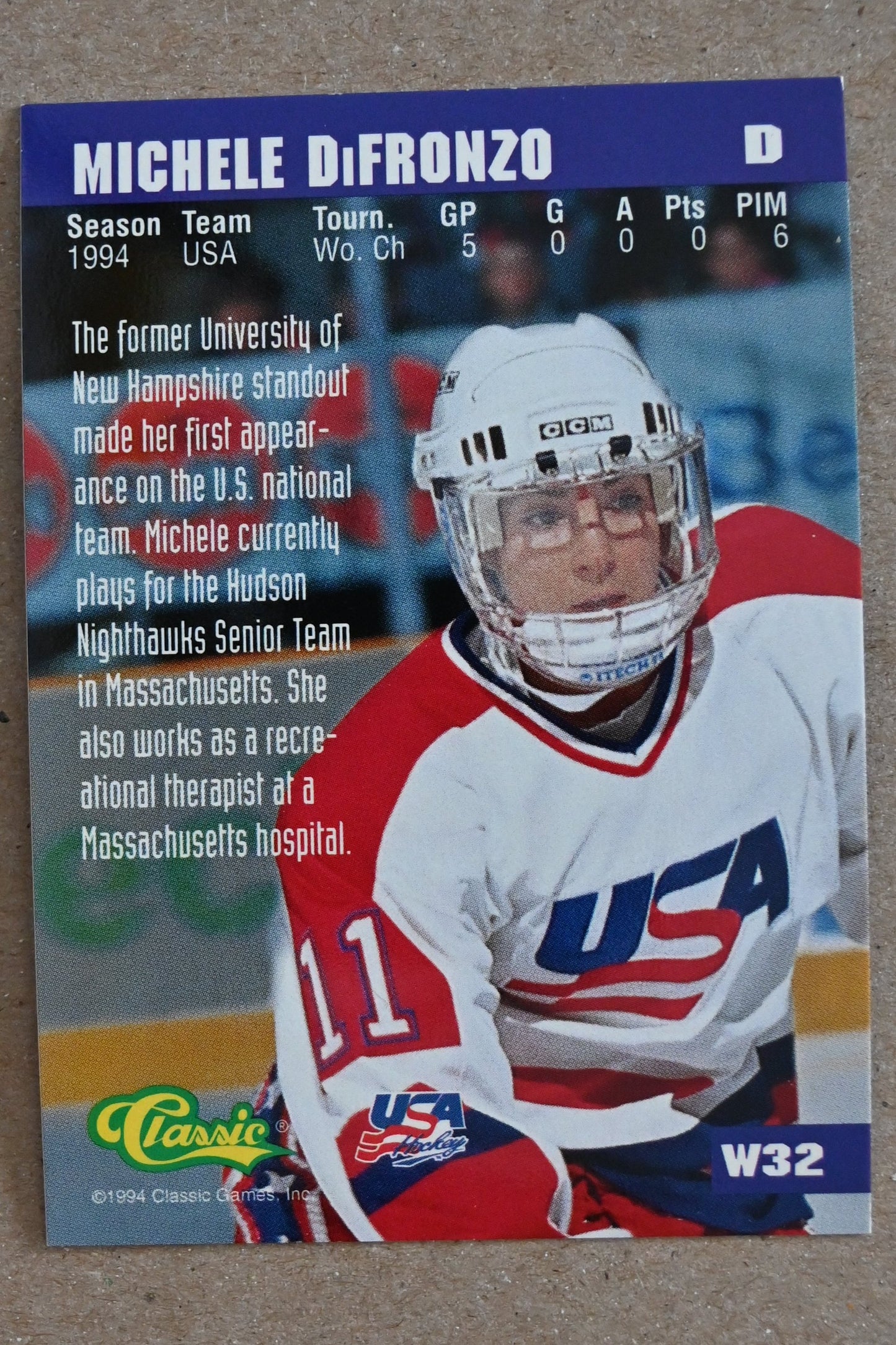 1994-95 Classic - Women of Hockey #W32 Michele Difronzo