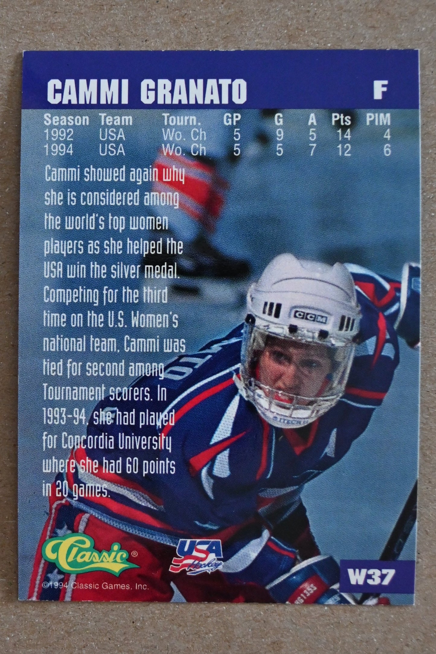 1994-95 Classic - Women of Hockey #W37 Cammi Granato