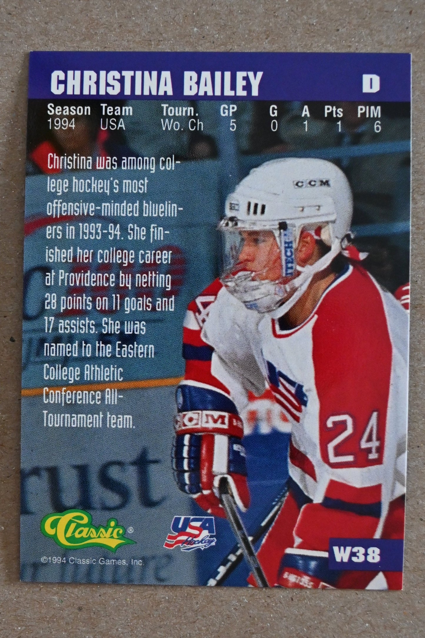 1994-95 Classic - Women of Hockey #W38 Christina Bailey