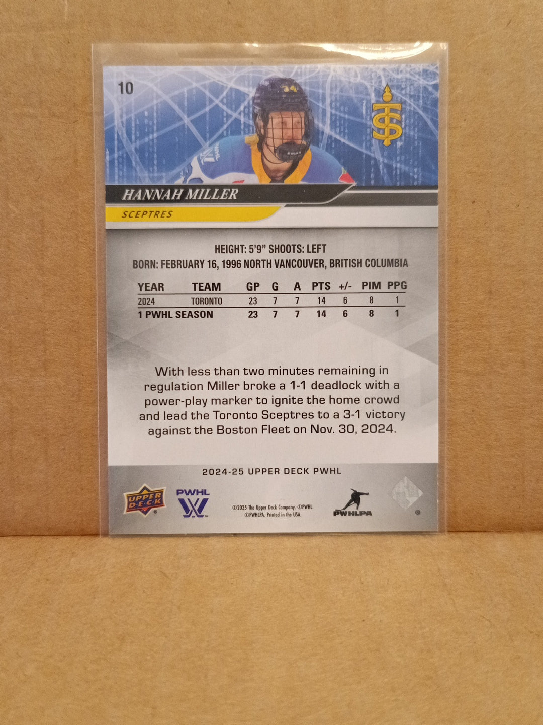 2024-25 Upper Deck PWHL - High Gloss #10 Hannah Miller (07/10)