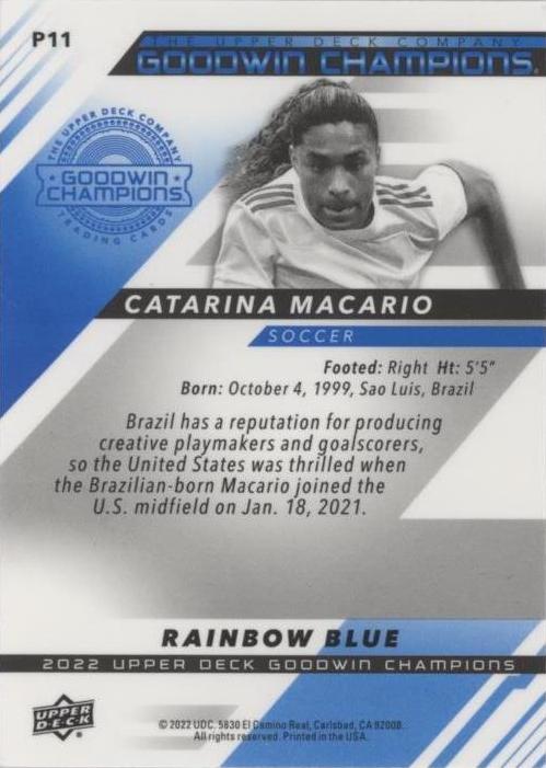 2022 Upper Deck Goodwin Champions - Platinum Rainbow Blue #P11 Catarina Macario