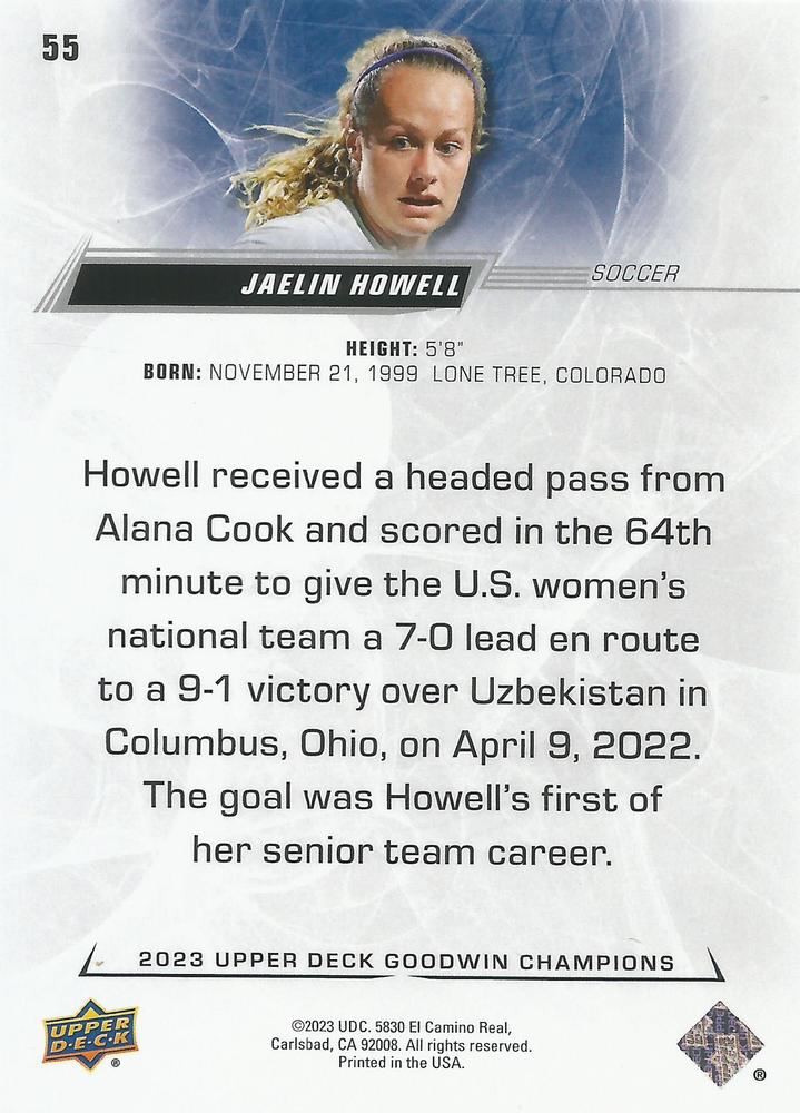 2023 Upper Deck Goodwin Champions - Upper Deck #55 Jaelin Howell