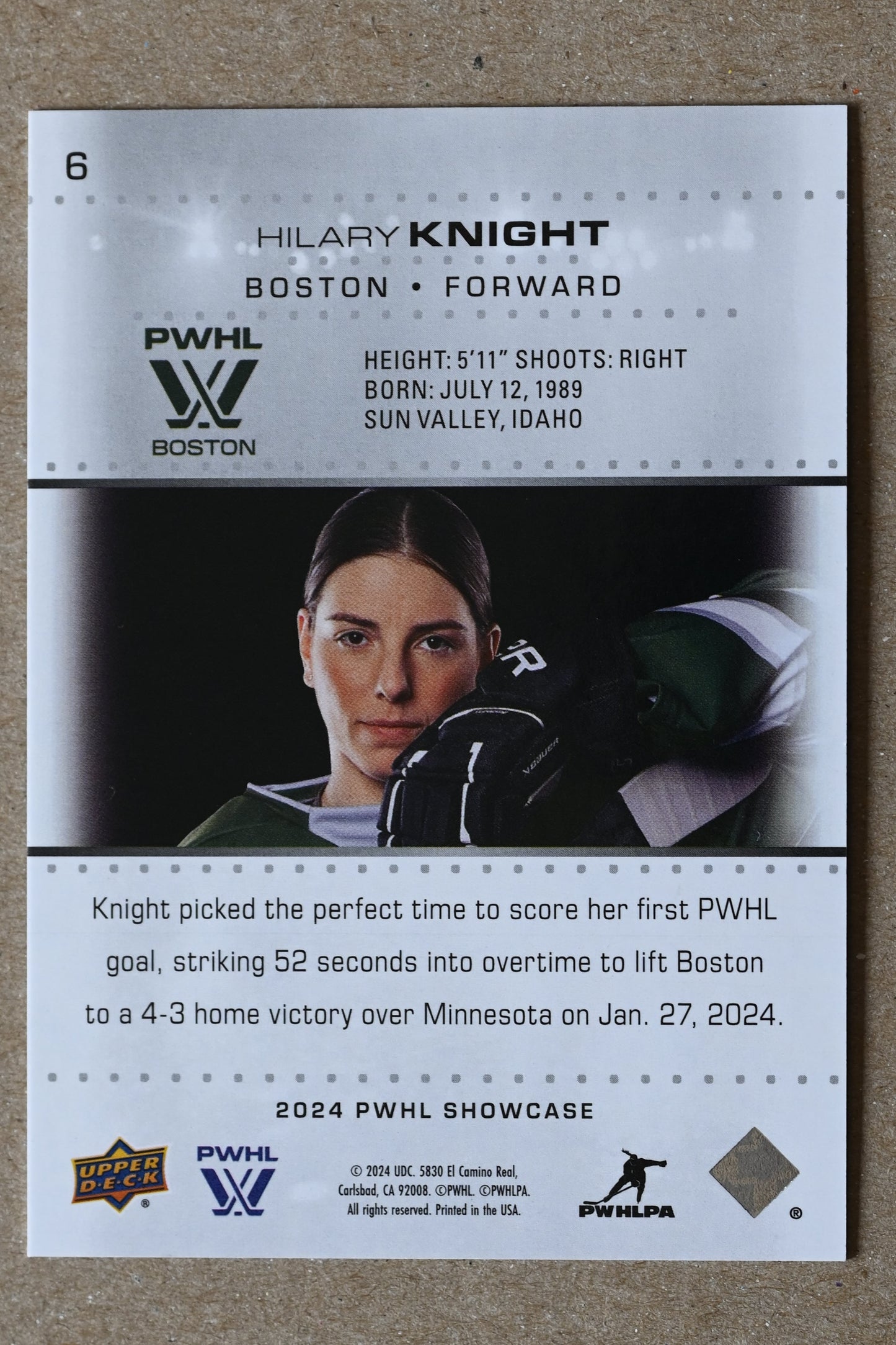 2024 Upper Deck PWHL Showcase #6 Hilary Knight