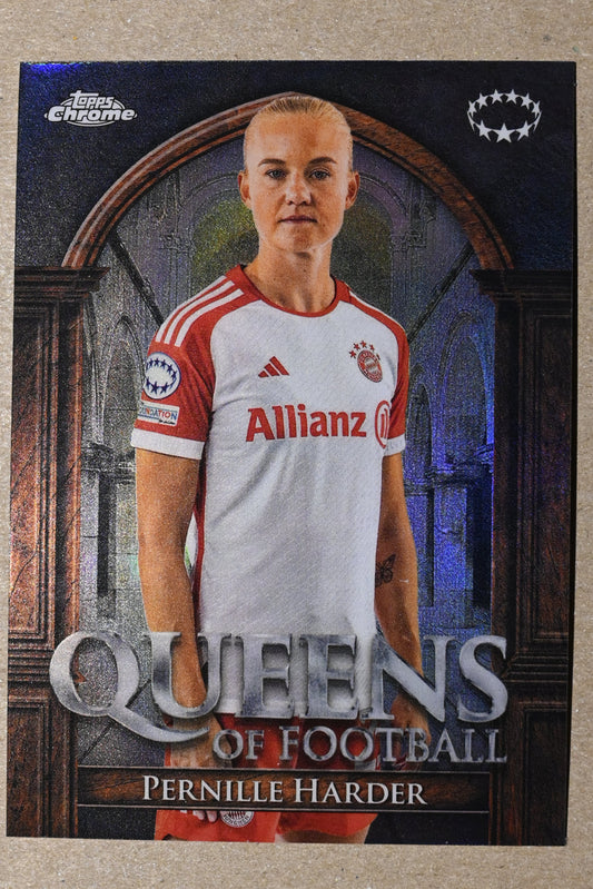 2023-24 Topps Chrome UEFA Women's Champions League - Queens of Football #QF-13 Pernille Harder