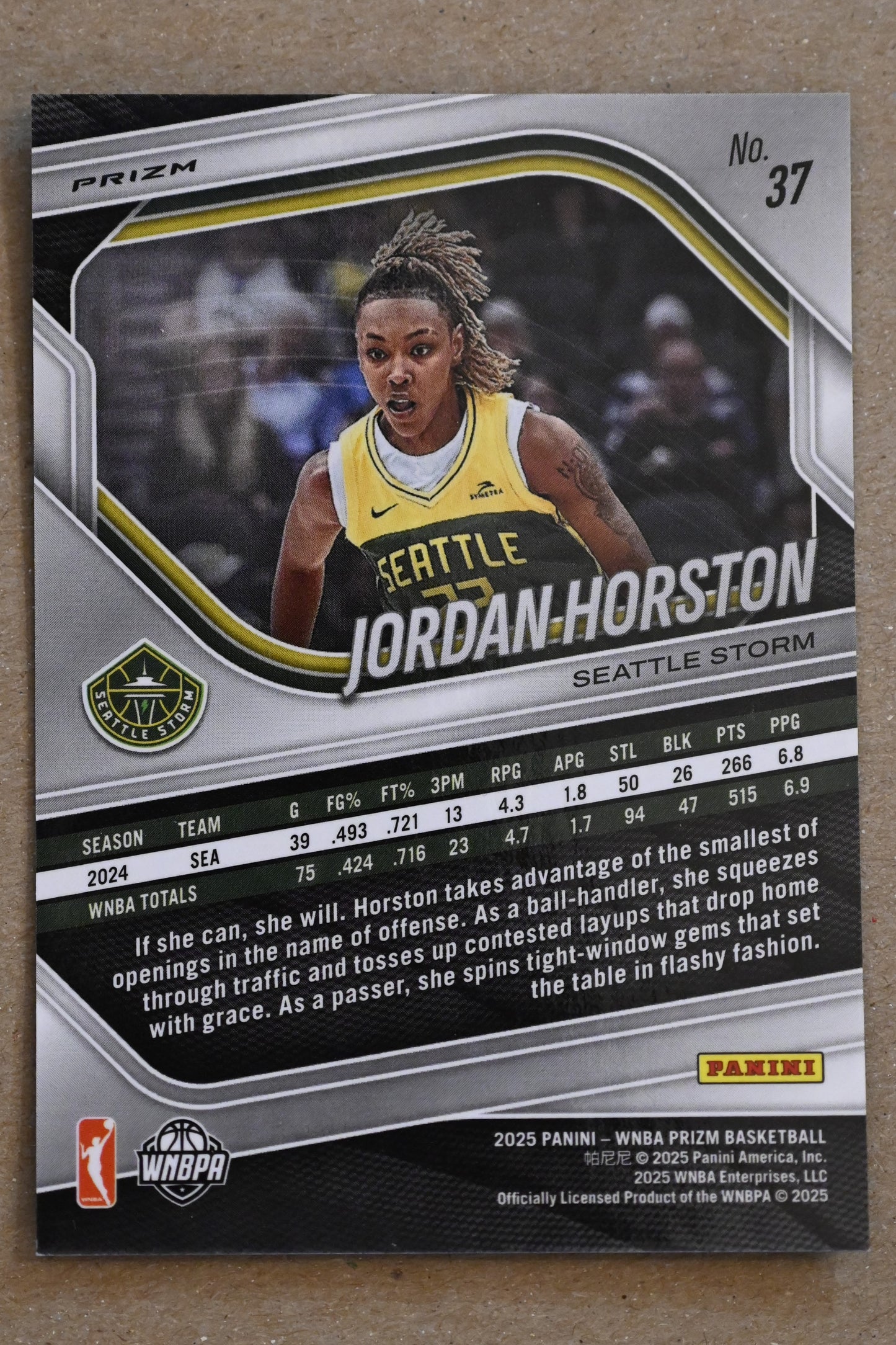 2025 Panini Prizm WNBA - Green Prizms #37 Jordan Horston