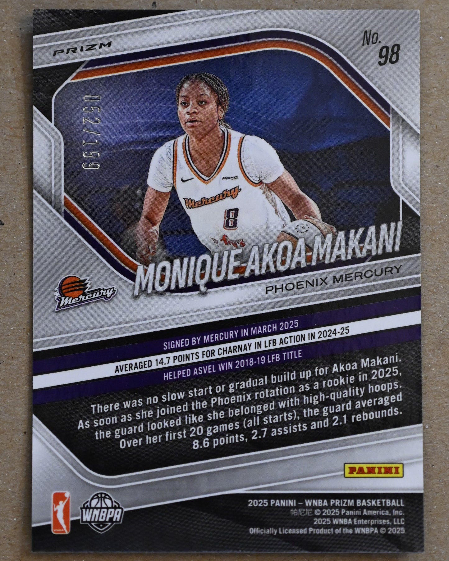2025 Panini Prizm WNBA - Blue Pulsar Prizms #98 Monique Akoa Makani