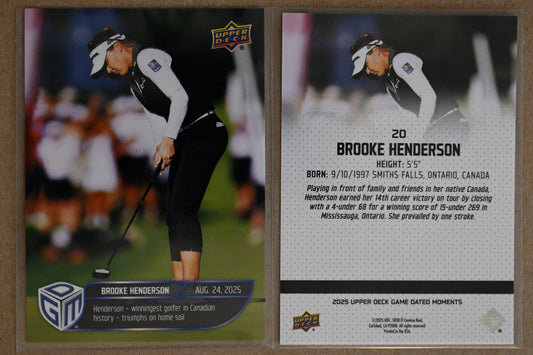 2025 Upper Deck Game Dated Moments #20 Brooke Henderson