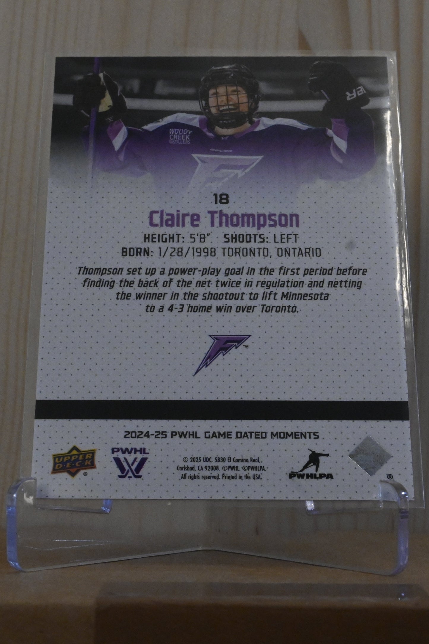 2024-25 Upper Deck Game Dated Moments PWHL - Silver #18 Claire Thompson