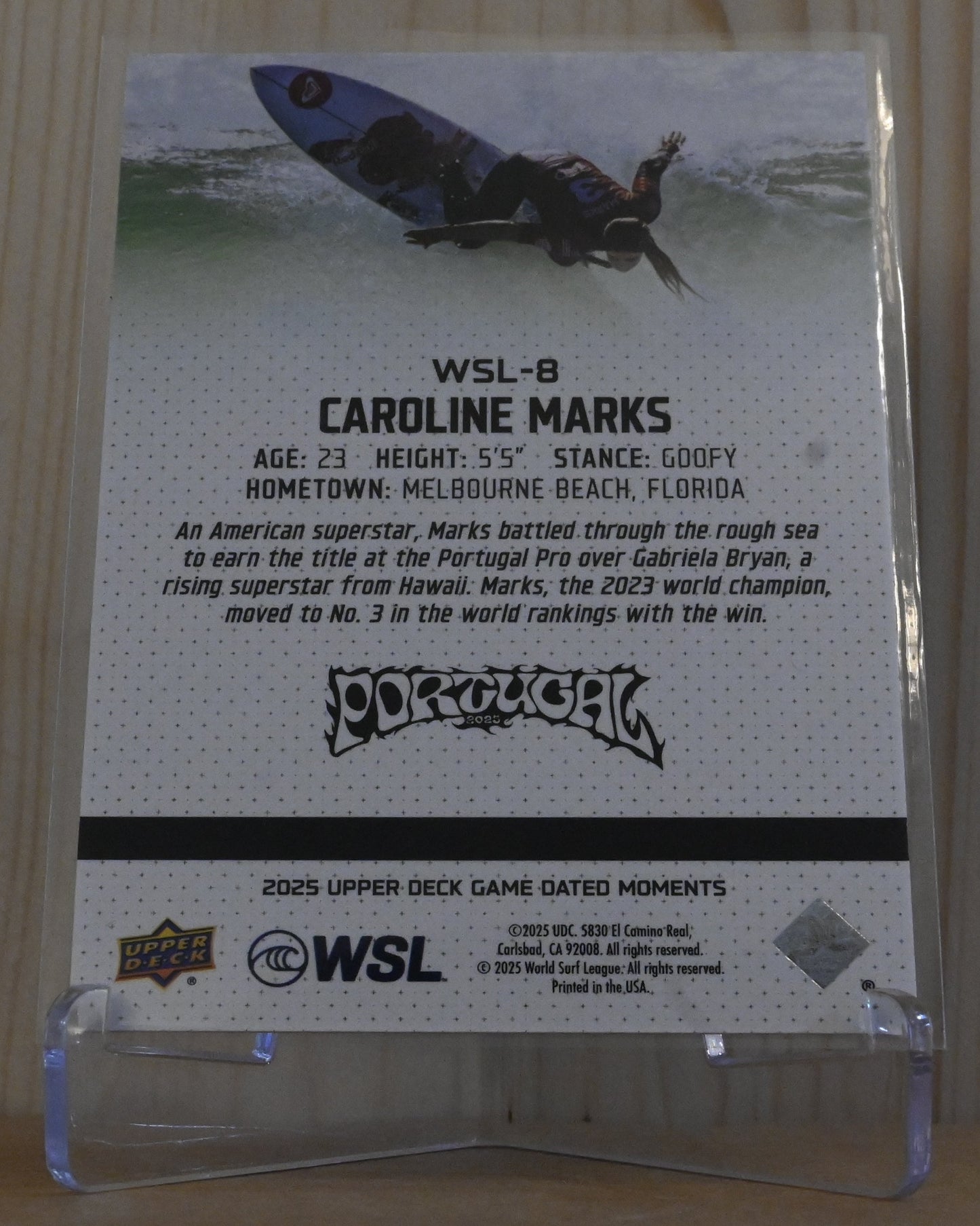 2025 Upper Deck Game Dated Moments - World Surf League #WSL-8 Caroline Marks