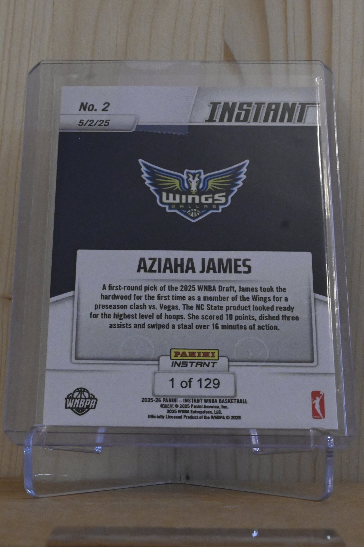 2025 Panini Instant WNBA #2 Aziaha James