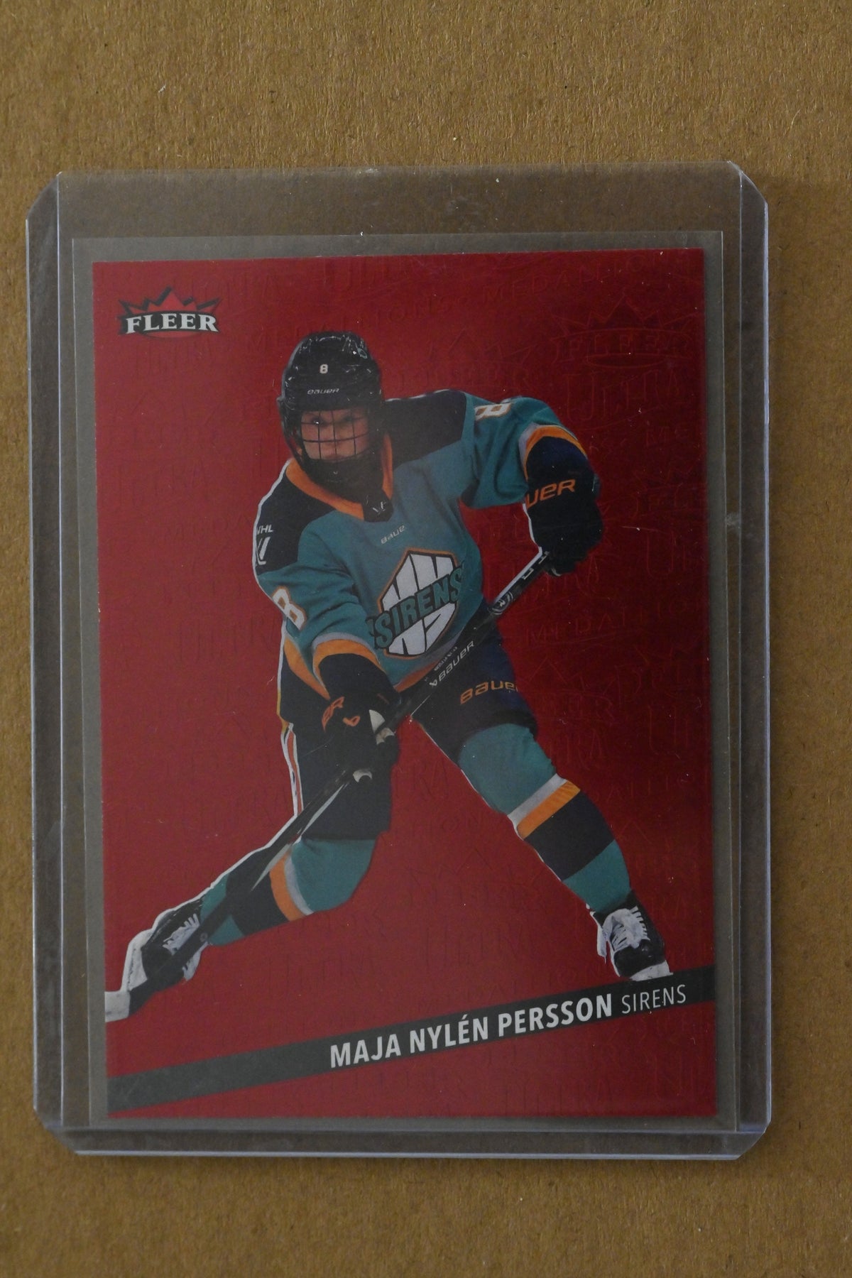 2025-26 Fleer Ultra PWHL - Medallions Ruby Red #M-2 Maja Nylen Persson