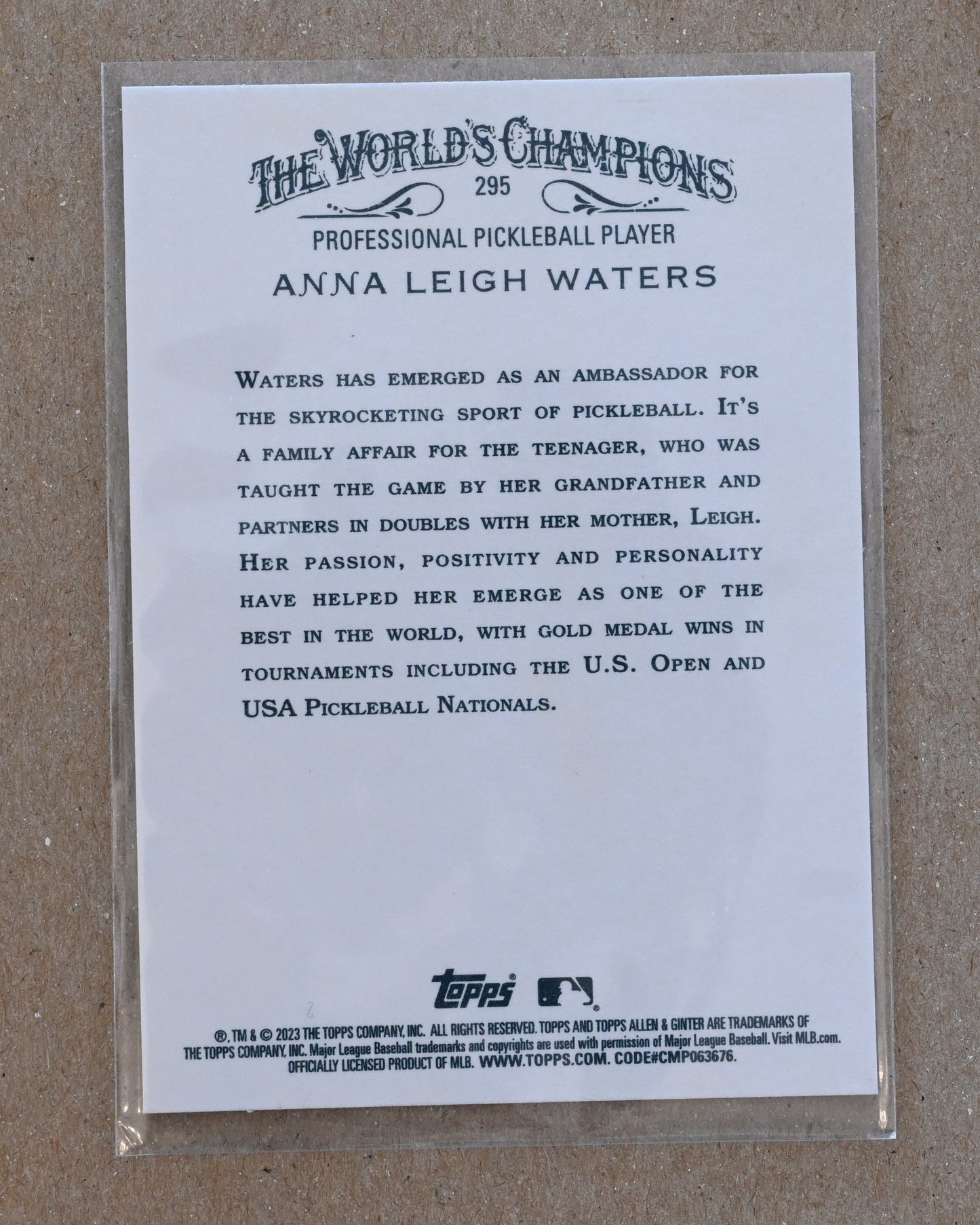 2023 Topps Allen & Ginter #295 Anna Leigh Waters