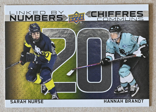2023-24 Upper Deck Tim Hortons Greatest Duos - Linked By Numbers #LN-8 Sarah Nurse & Hannah Brandt